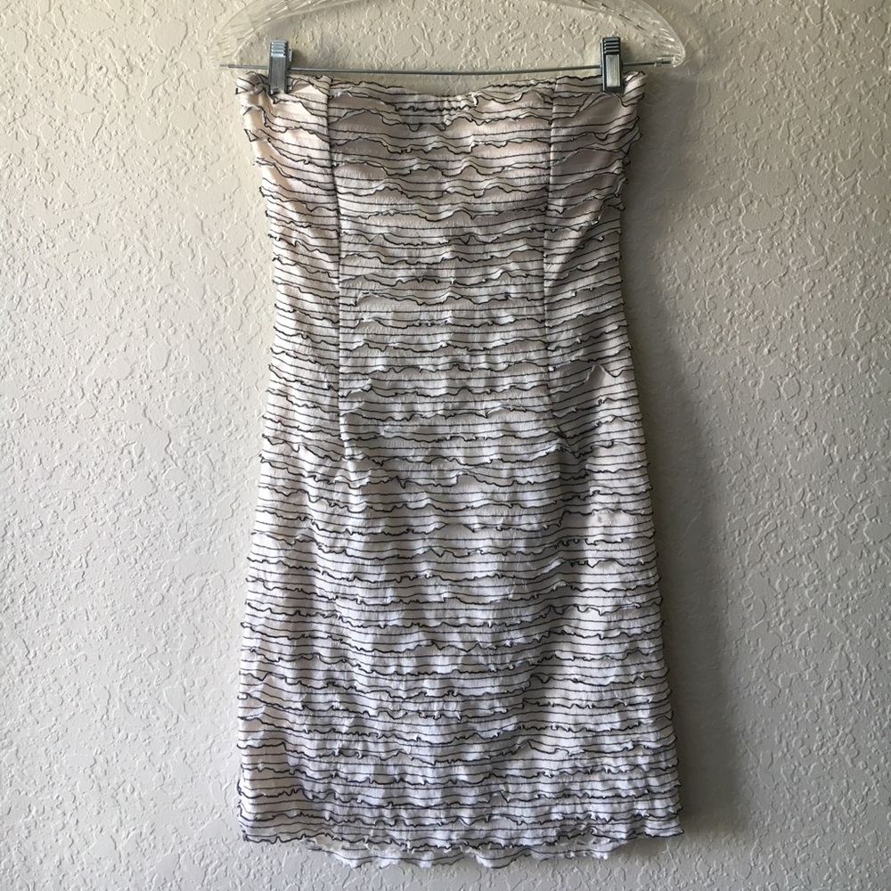 Strapless Mini Dress with Ruffles